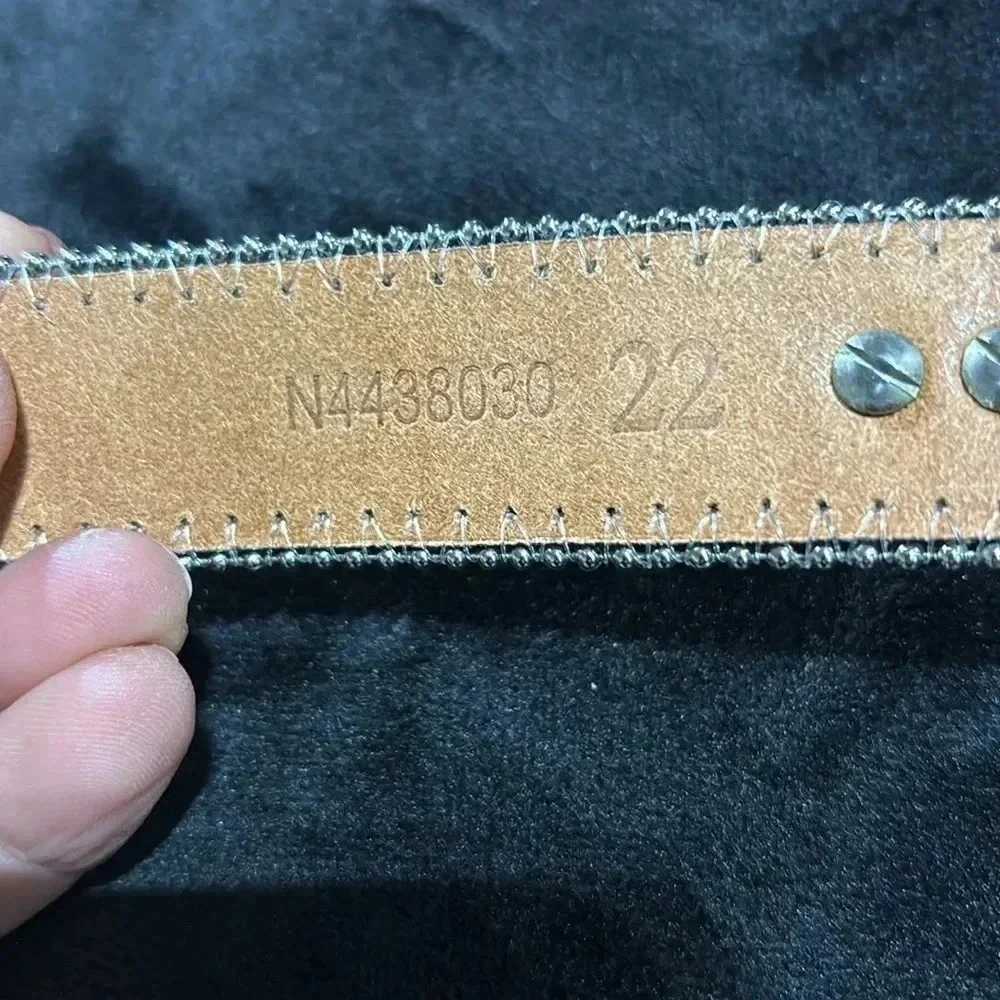 Nocona Genuine Leather lining, pink croc pattern,silver/rhinestone cross buckle